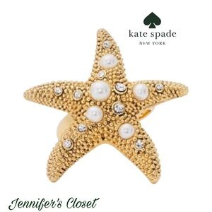 Kate Spade Pearl & Stone Starfish Ring 7